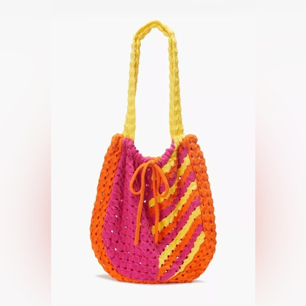 NWT Solid and striped The Slouchy Bag Hibiscus / Marmalade